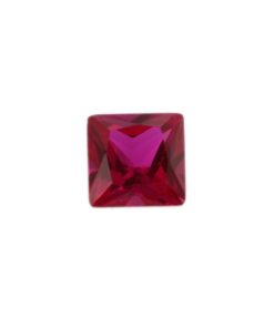 Loose Princess Cut Ruby CZ Gemstone Cubic Zirconia July Birthstone Front 5