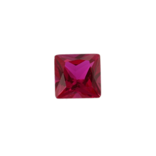 Loose Princess Cut Ruby CZ Gemstone Cubic Zirconia July Birthstone Front 5