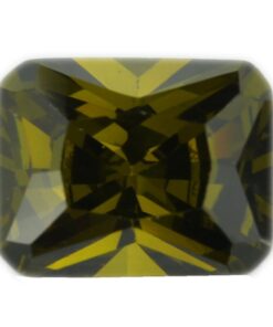 Loose Emerald Cut Peridot CZ Gemstone Cubic Zirconia August Birthstone