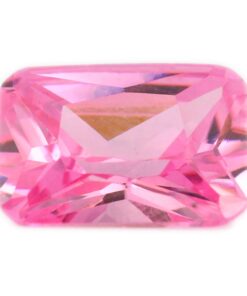 Loose Emerald Cut Pink CZ Gemstone Cubic Zirconia October Birthstone