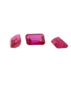 Loose Emerald Cut Ruby CZ Gemstone Cubic Zirconia July Birthstone Group Sm