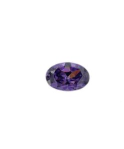 Loose Oval Cut Amethyst CZ Gemstone Cubic Zirconia February Birthstone Front Small