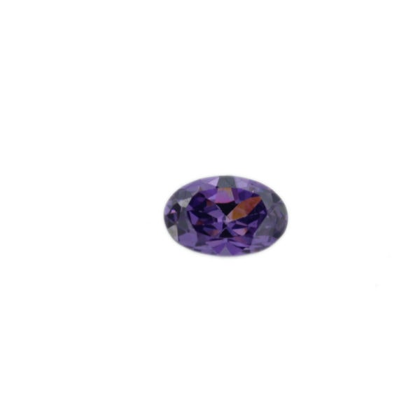 Loose Oval Cut Amethyst CZ Gemstone Cubic Zirconia February Birthstone Front Small