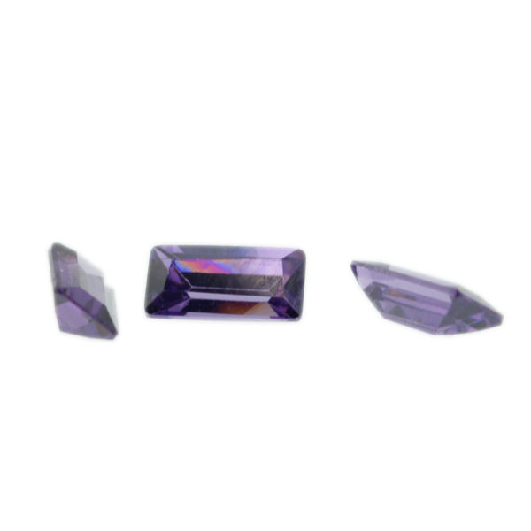 Loose Straight Baguette Amethyst CZ Gemstone Cubic Zirconia February Birthstone Group