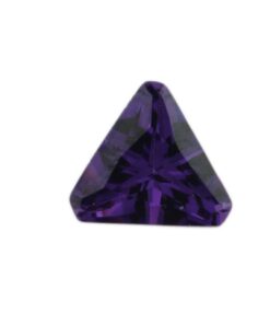 Loose Triangle Cut Amethyst CZ Gemstone Cubic Zirconia February Birthstone Front