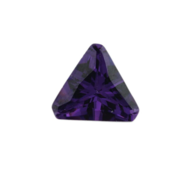 Loose Triangle Cut Amethyst CZ Gemstone Cubic Zirconia February Birthstone Front