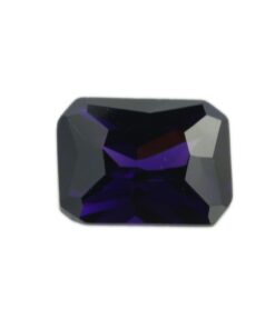 Loose Emerald Cut Amethyst CZ Gemstone Cubic Zirconia February Birthstone Front 9