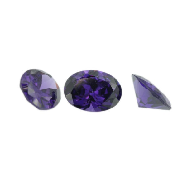 Loose Oval Cut Amethyst CZ Gemstone Cubic Zirconia February Birthstone Group