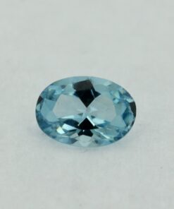 Loose Oval Cut Aquamarine CZ Gemstone Cubic Zirconia March Birthstone Front Small