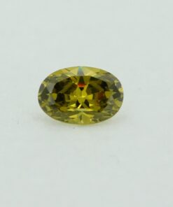 Loose Oval Cut Peridot CZ Gemstone Cubic Zirconia August Birthstone Front Small