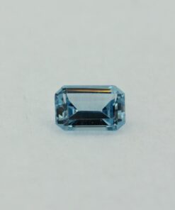 Loose Emerald Cut Aquamarine CZ Gemstone Cubic Zirconia March Birthstone Front 5