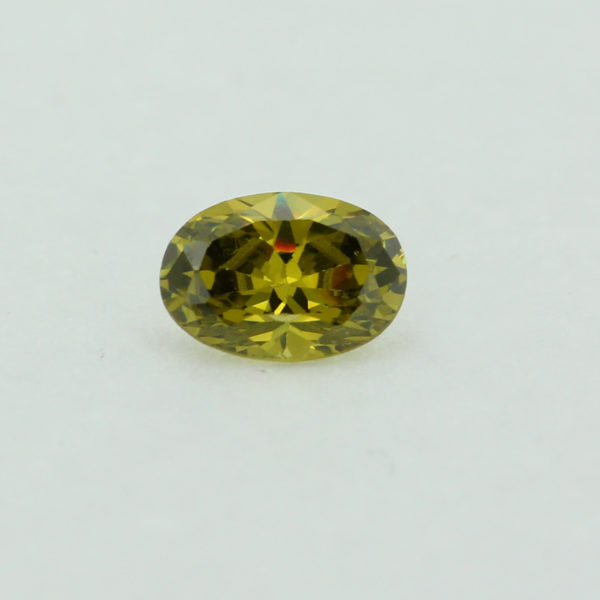 Loose Oval Cut Peridot CZ Gemstone Cubic Zirconia August Birthstone Front Small