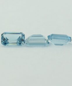 Loose Emerald Cut Aquamarine CZ Gemstone Cubic Zirconia March Birthstone Group 5