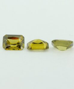 Loose Emerald Cut Peridot CZ Gemstone Cubic Zirconia August Birthstone Group 2