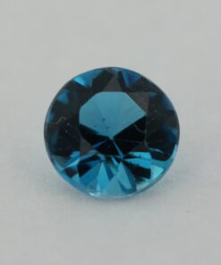 Loose Round Cut Genuine Natural Blue Zircon Gemstone Semi Precious December Birthstone Front