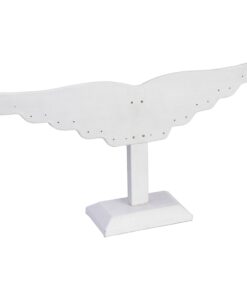 White Faux Leather 10 Pair Earring Jewelry Display Holder Wing Style Stand