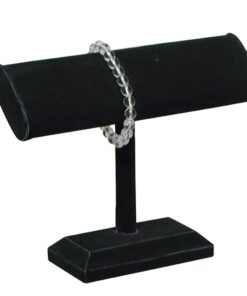 Black Velvet Bracelet & Necklace Jewelry Display Holder Oval T-Bar Stand