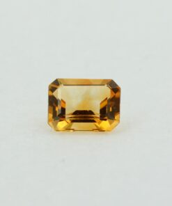 Loose Emerald Cut Genuine Natural Citrine Gemstone Semi Precious November Birthstone Front