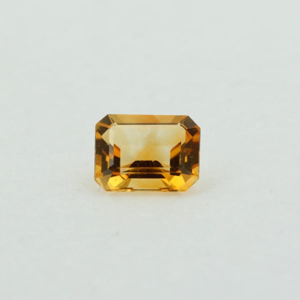 Loose Emerald Cut Genuine Natural Citrine Gemstone Semi Precious November Birthstone Front