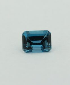 Loose Emerald Cut Genuine Natural Blue Zircon Gemstone Semi Precious December Birthstone Front