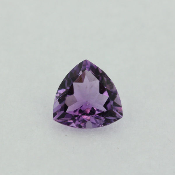 Loose Trillion Cut Genuine Natural Amethyst Gemstone Semi Precious February Birthstone Front