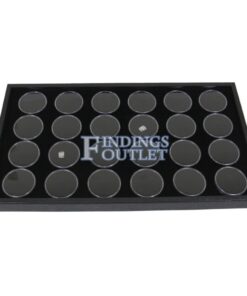 Black 24 Slot Gem Jar Foam Insert Gemstone Organize Store Display Gem Stones Tray