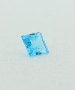 Loose Princess Cut Genuine Natural Blue Topaz Gemstone Semi Precious November Birthstone Side