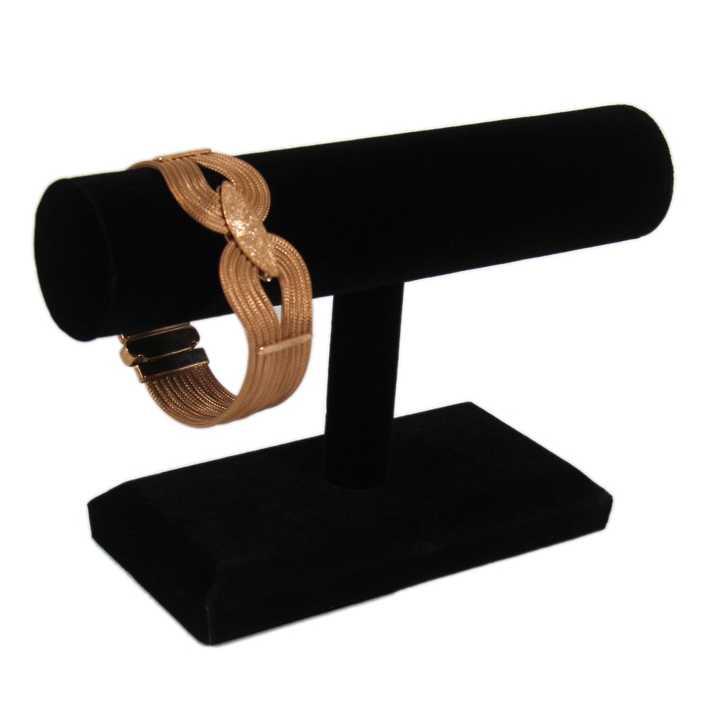 Black Velvet Bracelet & Necklace Jewelry Display Holder Small T-Bar ...