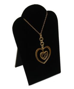 Small Black Velvet Necklace Chain Jewelry Display Holder Padded Neckform Easel Stand