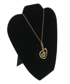 Medium Black Velvet Necklace Chain Jewelry Display Holder Padded Neckform Easel Stand