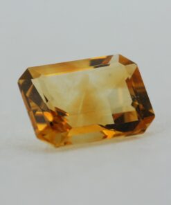 Loose Emerald Cut Genuine Natural Citrine Gemstone Semi Precious November Birthstone Side