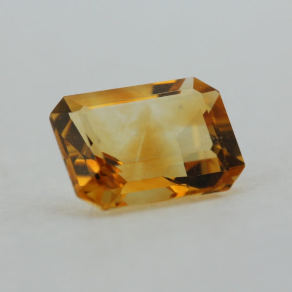 Loose Emerald Cut Genuine Natural Citrine Gemstone Semi Precious November Birthstone Side