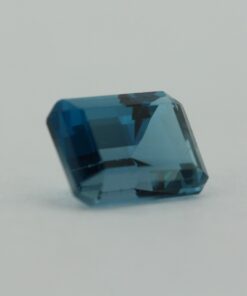 Loose Emerald Cut Genuine Natural Blue Zircon Gemstone Semi Precious December Birthstone Side