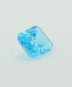 Loose Emerald Cut Genuine Natural Blue Topaz Gemstone Semi Precious November Birthstone Side