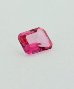 Loose Emerald Cut Genuine Natural Pink Topaz Gemstone Semi Precious October Birthstone Side