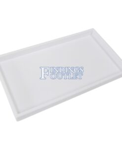 White Plastic Tray Full Size Stackable Tray For Jewelry Rings Chains Bracelets Angle