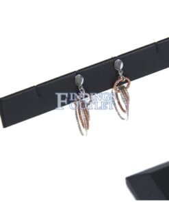 Black Faux Leather T-Bar 4 Pair Earring Jewelry Display Holder Stand Zoom