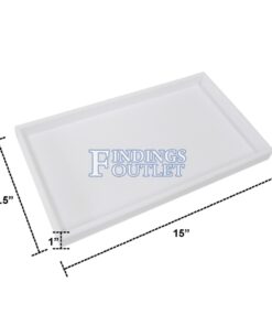 White Plastic Tray Full Size Stackable Tray For Jewelry Rings Chains Bracelets Dimension