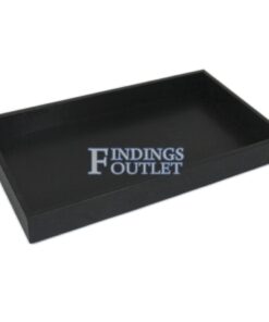 Tall Black Plastic Tray Full Size Stackable Tray For Jewelry Rings Chains Bracelets Angle