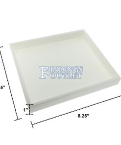 White Plastic Tray Multi-Purpose Stackable Tray Jewelry Rings Chains Bracelets Dimension