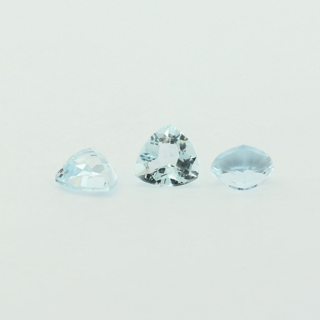 Loose Trillion Cut Genuine Natural Aquamarine Gemstone Semi Precious March  Birthstone