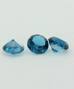 Loose Round Cut Genuine Natural Blue Zircon Gemstone Semi Precious December Birthstone Group