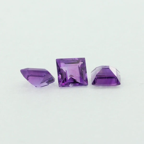 Loose Princess Cut Genuine Natural Amethyst Gemstone Semi Precious February Birthstone Group