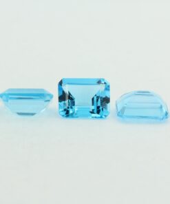 Loose Emerald Cut Genuine Natural Blue Topaz Gemstone Semi Precious November Birthstone Group