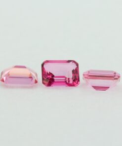 Loose Emerald Cut Genuine Natural Pink Topaz Gemstone Semi Precious October Birthstone Group