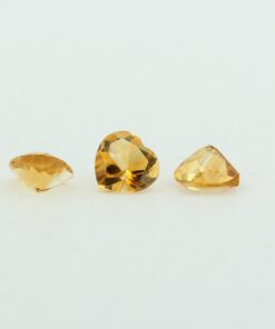 Loose Heart Shape Genuine Natural Citrine Gemstone Semi Precious November Birthstone Group