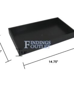 Tall Black Plastic Tray Full Size Stackable Tray For Jewelry Rings Chains Bracelets Dimension