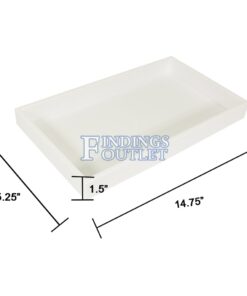 Tall White Plastic Tray Full Size Stackable Tray For Jewelry Rings Chains Bracelets Dimension