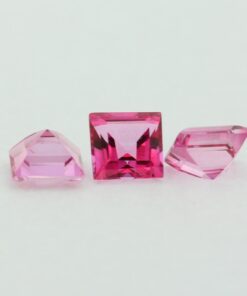 Loose Princess Cut Genuine Natural Pink Topaz Gemstone Semi Precious October Birthstone Group