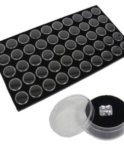 Black 50 Slot Gem Jar Foam Insert Gemstone Organize Store Display Gem Stones